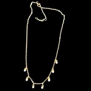 Dainty glass crystal station necklace approximately 17”